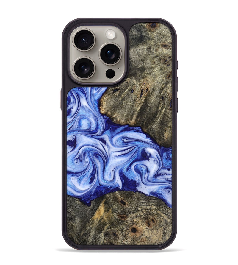 iPhone 15 Pro Max Wood Phone Case - Castiel (Blue, 819096)