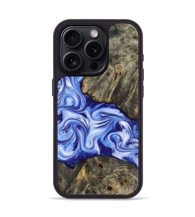 iPhone 15 Pro Wood Phone Case - Castiel (Blue, 819096)