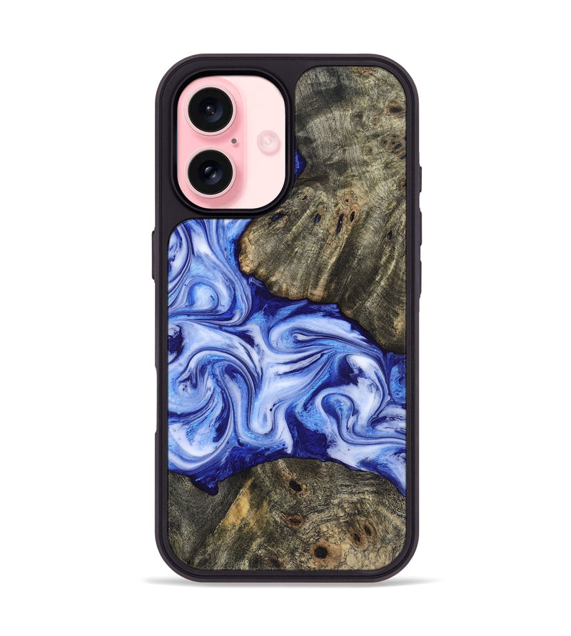 iPhone 16 Wood Phone Case - Castiel (Blue, 819096)