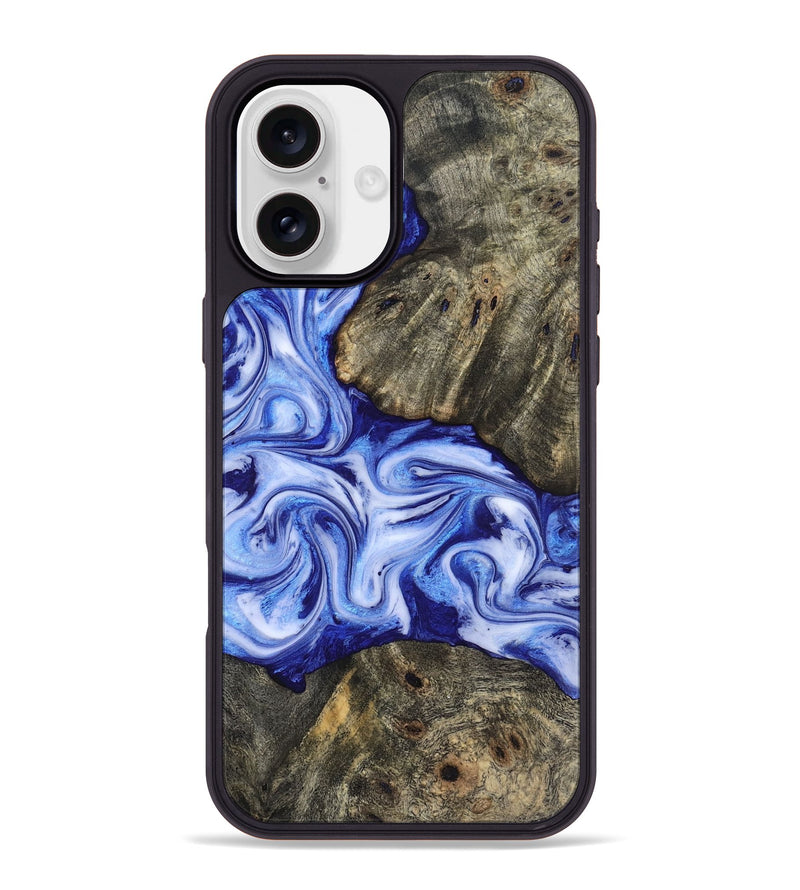 iPhone 16 Plus Wood Phone Case - Castiel (Blue, 819096)