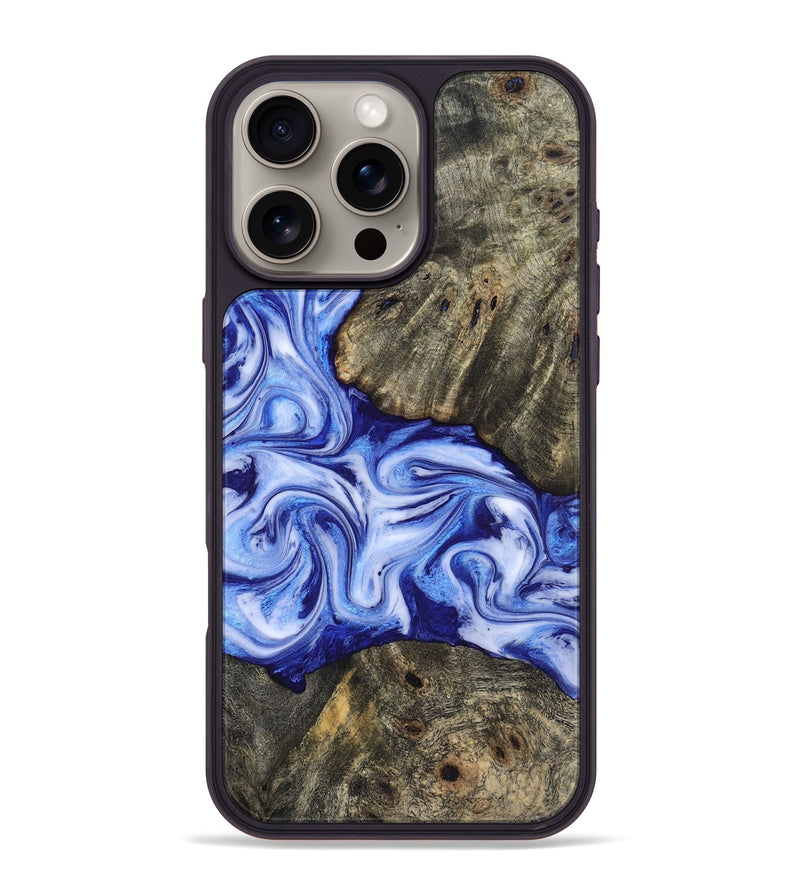 iPhone 16 Pro Max Wood Phone Case - Castiel (Blue, 819096)
