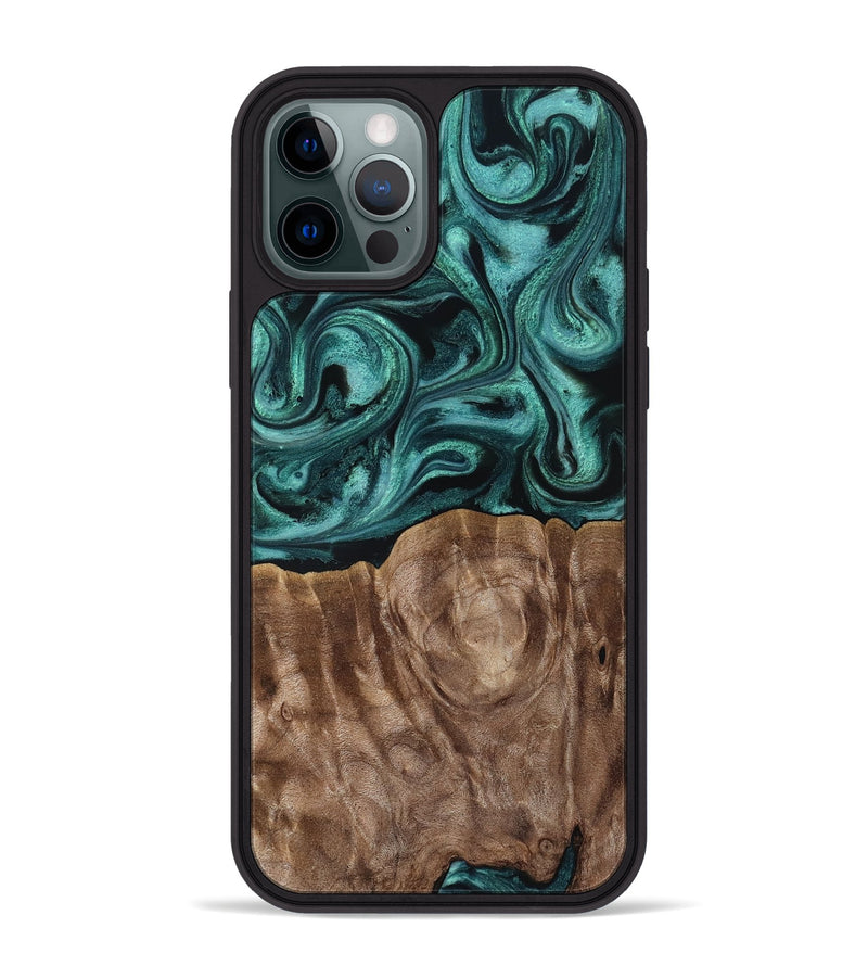 iPhone 12 Pro Max Wood Phone Case - Desirae (Ancient Olive, 819099)