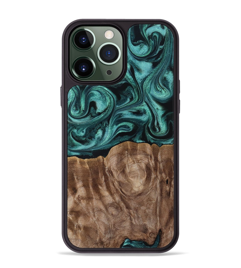 iPhone 13 Pro Max Wood Phone Case - Desirae (Ancient Olive, 819099)