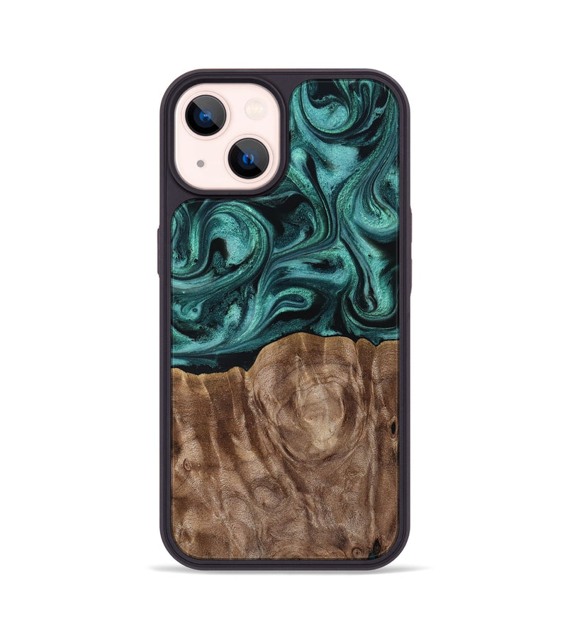 iPhone 14 Wood Phone Case - Desirae (Ancient Olive, 819099)