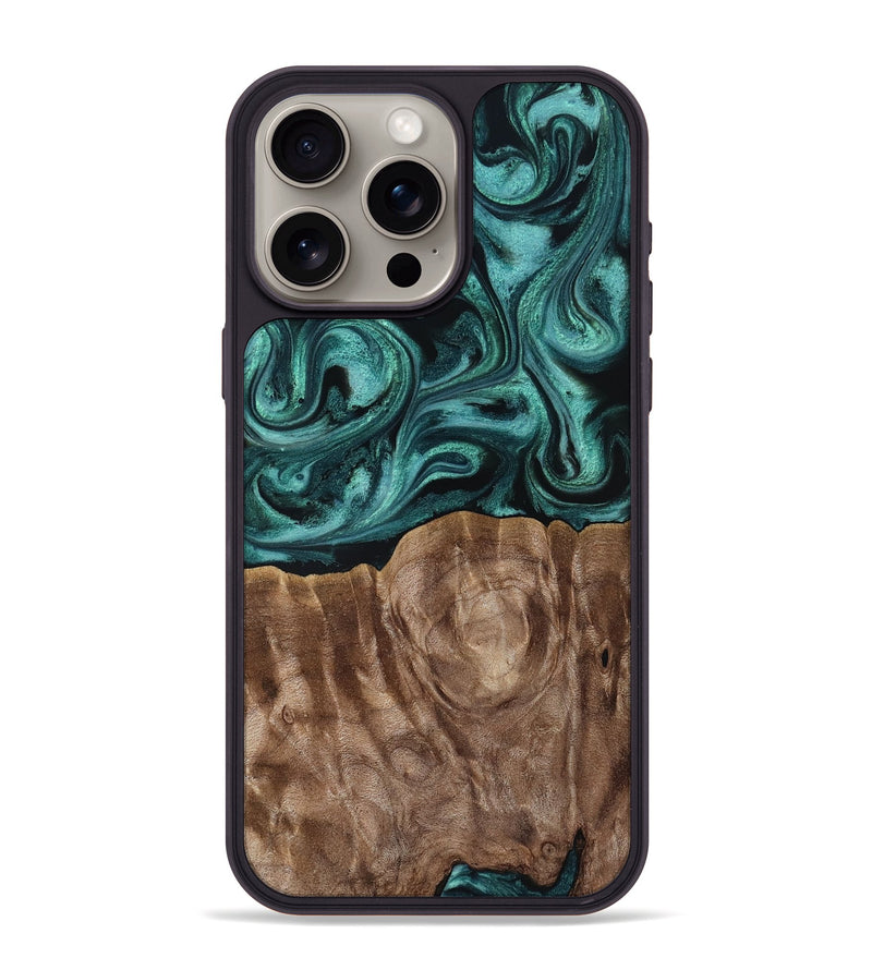 iPhone 15 Pro Max Wood Phone Case - Desirae (Ancient Olive, 819099)