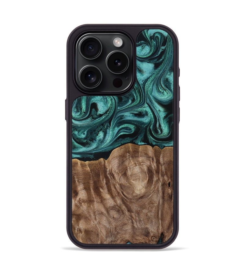 iPhone 15 Pro Wood Phone Case - Desirae (Ancient Olive, 819099)