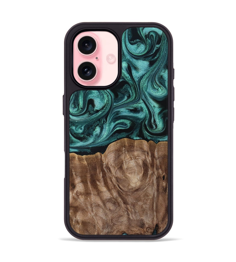 iPhone 16 Wood Phone Case - Desirae (Ancient Olive, 819099)