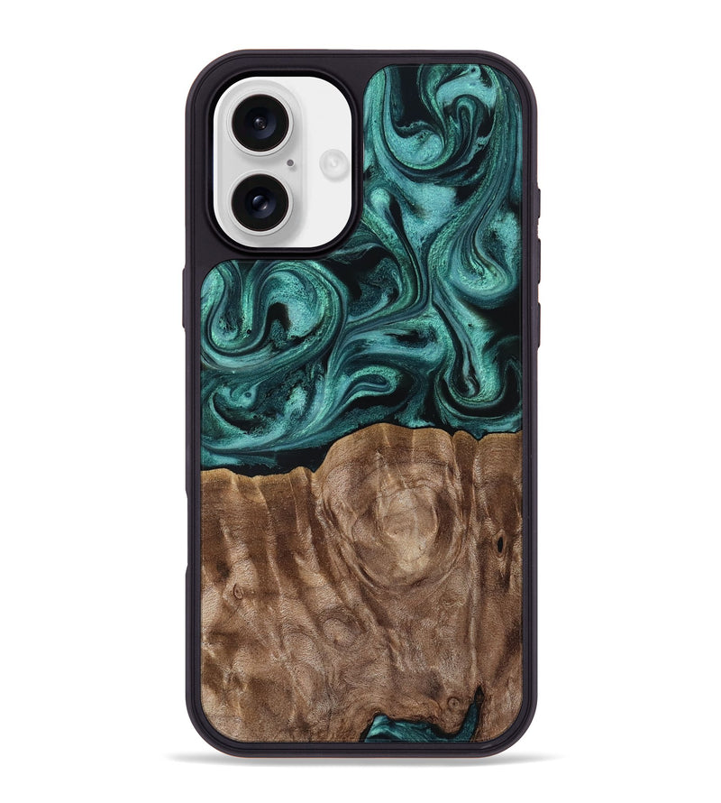 iPhone 16 Plus Wood Phone Case - Desirae (Ancient Olive, 819099)