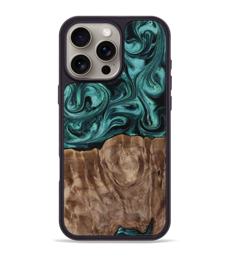 iPhone 16 Pro Max Wood Phone Case - Desirae (Ancient Olive, 819099)