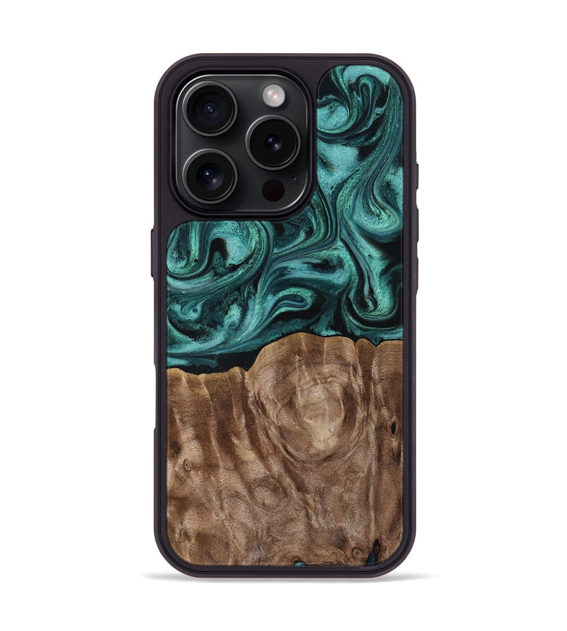 iPhone 16 Pro Wood Phone Case - Desirae (Ancient Olive, 819099)