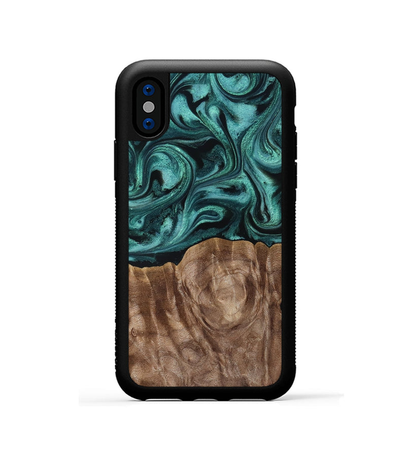 iPhone Xs Wood Phone Case - Desirae (Ancient Olive, 819099)