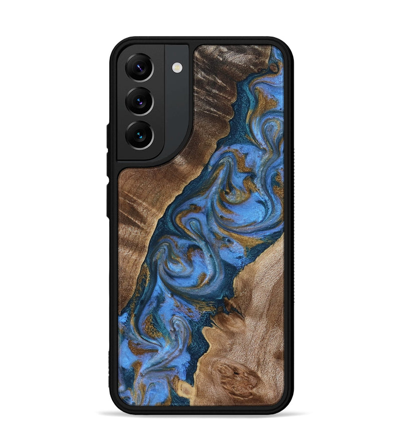 Galaxy S22 Plus Wood Phone Case - Diann (Teal & Gold, 819101)