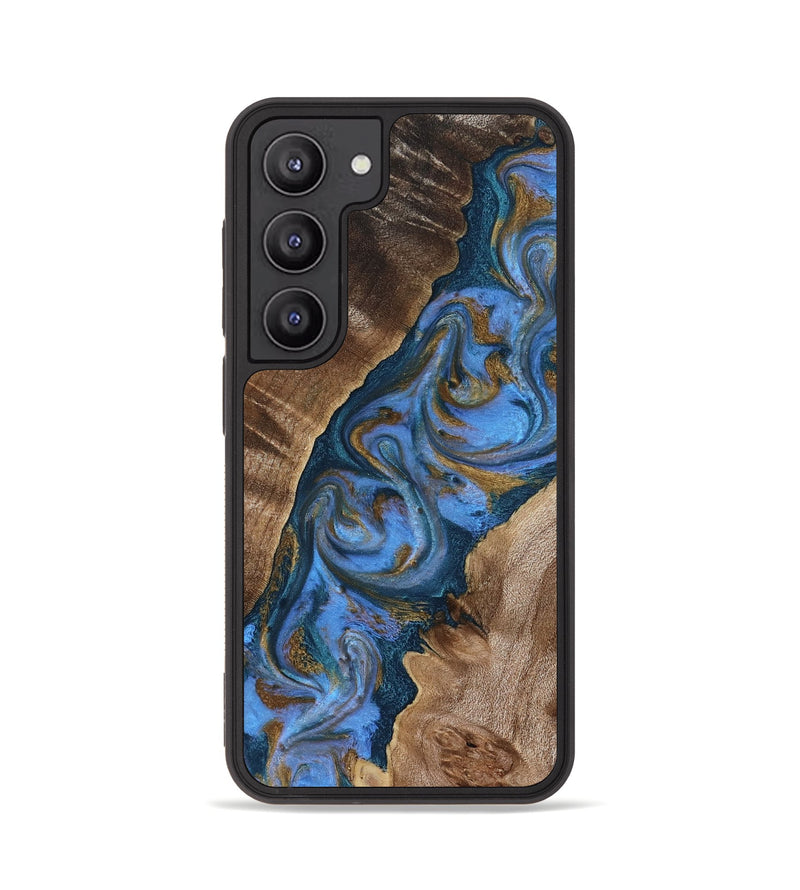 Galaxy S23 Wood Phone Case - Diann (Teal & Gold, 819101)