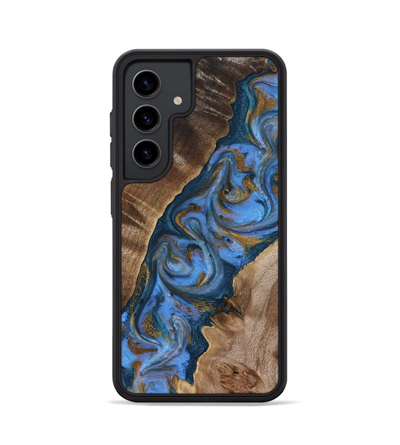 Galaxy S24 Wood Phone Case - Diann (Teal & Gold, 819101)