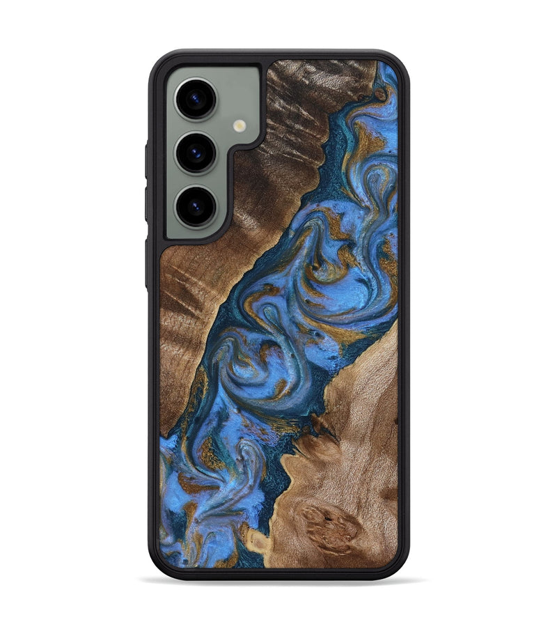 Galaxy S24 Plus Wood Phone Case - Diann (Teal & Gold, 819101)