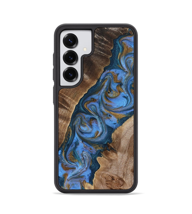 Galaxy S25 Wood Phone Case - Diann (Teal & Gold, 819101)