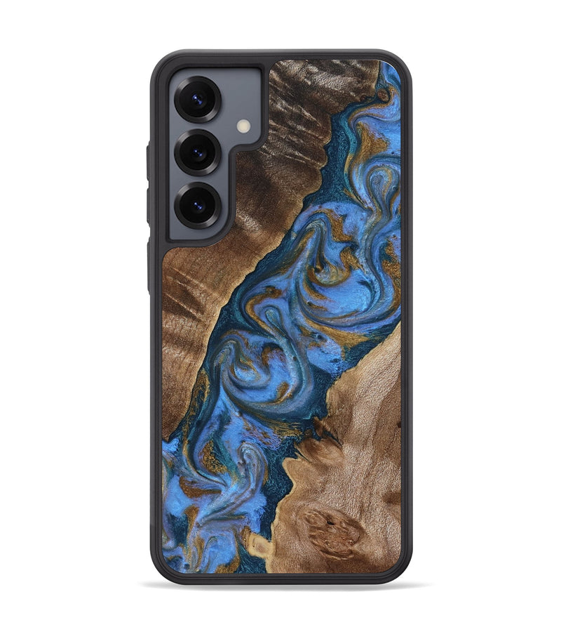 Galaxy S25 Plus Wood Phone Case - Diann (Teal & Gold, 819101)
