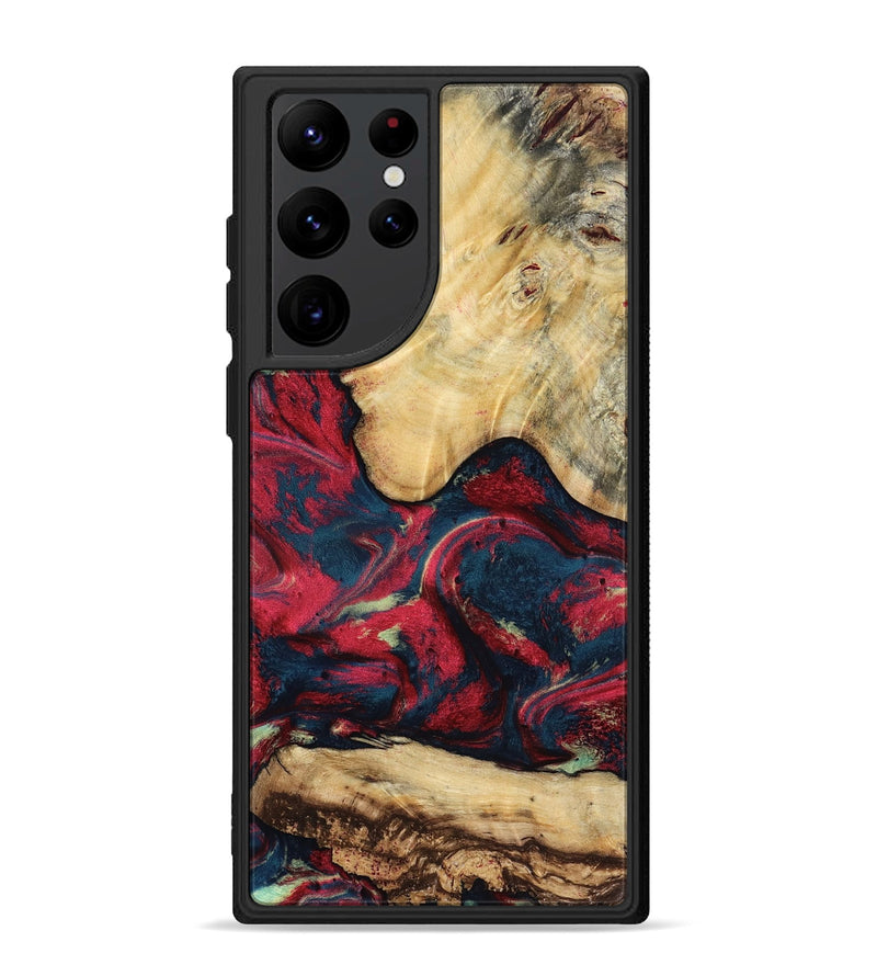 Galaxy S22 Ultra Wood Phone Case - Philip (Red, 819103)