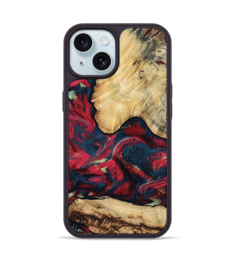iPhone 15 Wood Phone Case - Philip (Red, 819103)