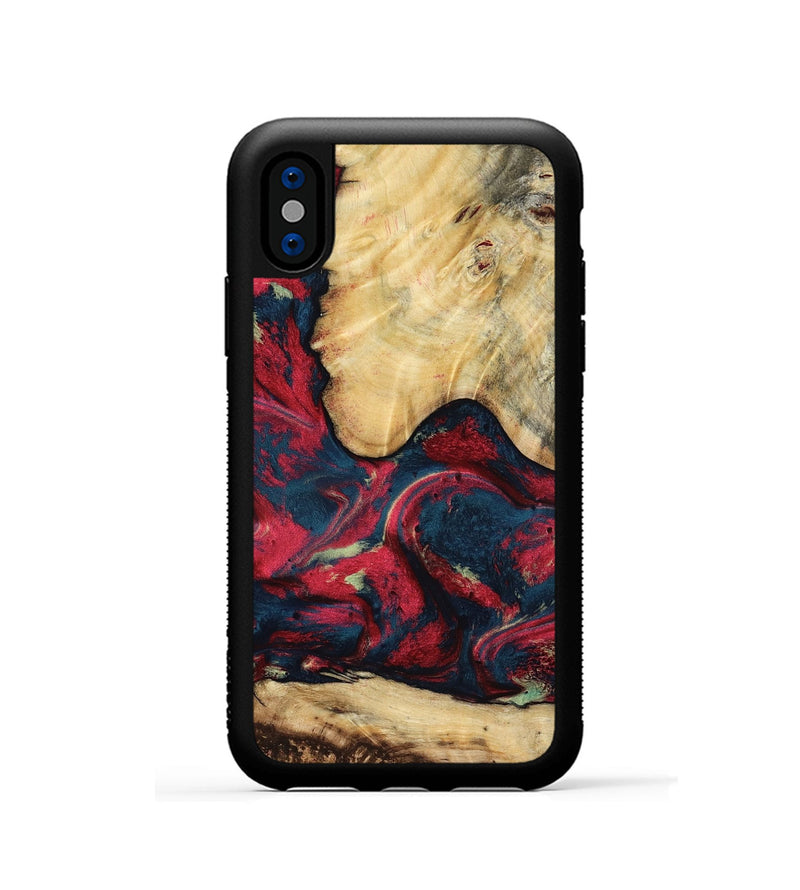 iPhone Xs Wood Phone Case - Philip (Red, 819103)