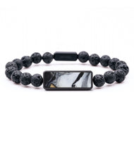 Lava Bead ResinArt Bracelet - Cristian (Black & White, 819158)