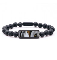 Lava Bead ResinArt Bracelet - Brynn (Black & White, 819163)