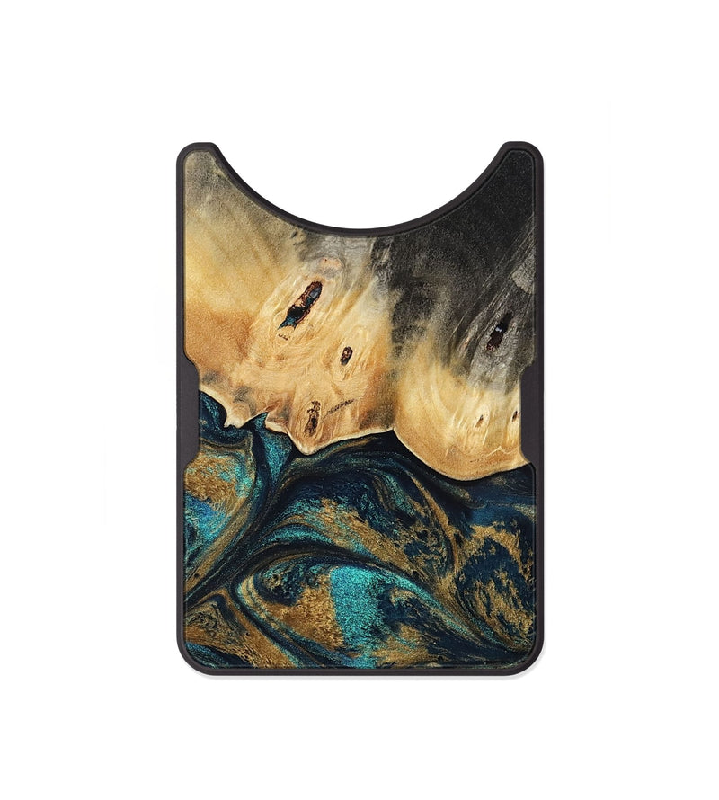 Alloy Wood Wallet - Agnes (Teal & Gold, 819175)