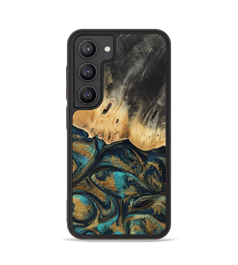 Galaxy S23 Wood Phone Case - Agnes (Teal & Gold, 819175)
