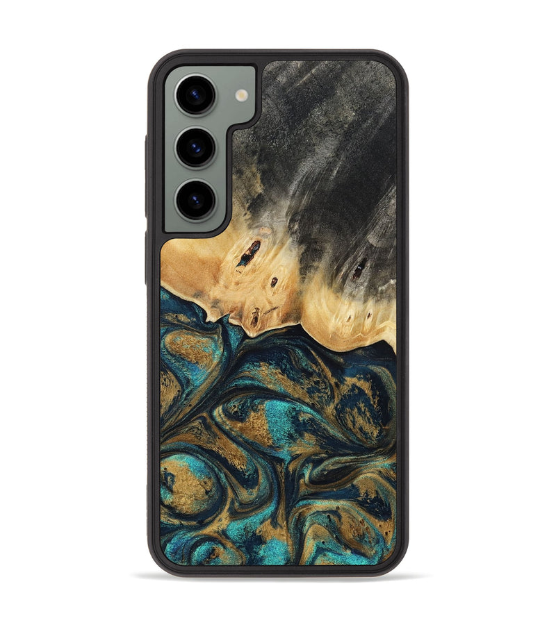 Galaxy S23 Plus Wood Phone Case - Agnes (Teal & Gold, 819175)