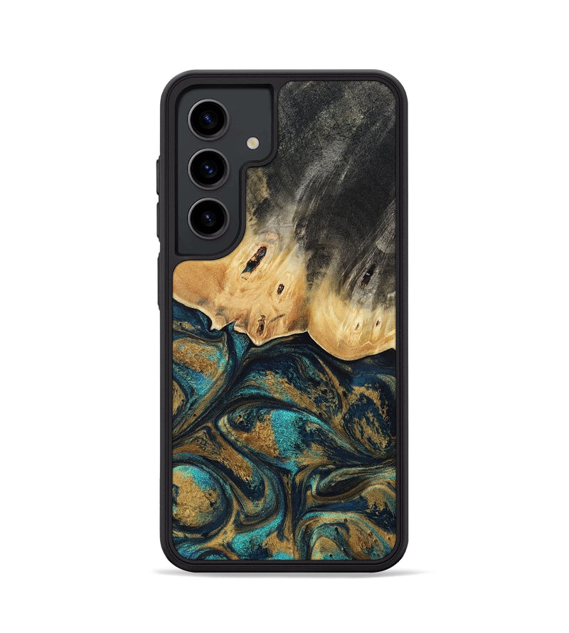 Galaxy S24 Wood Phone Case - Agnes (Teal & Gold, 819175)