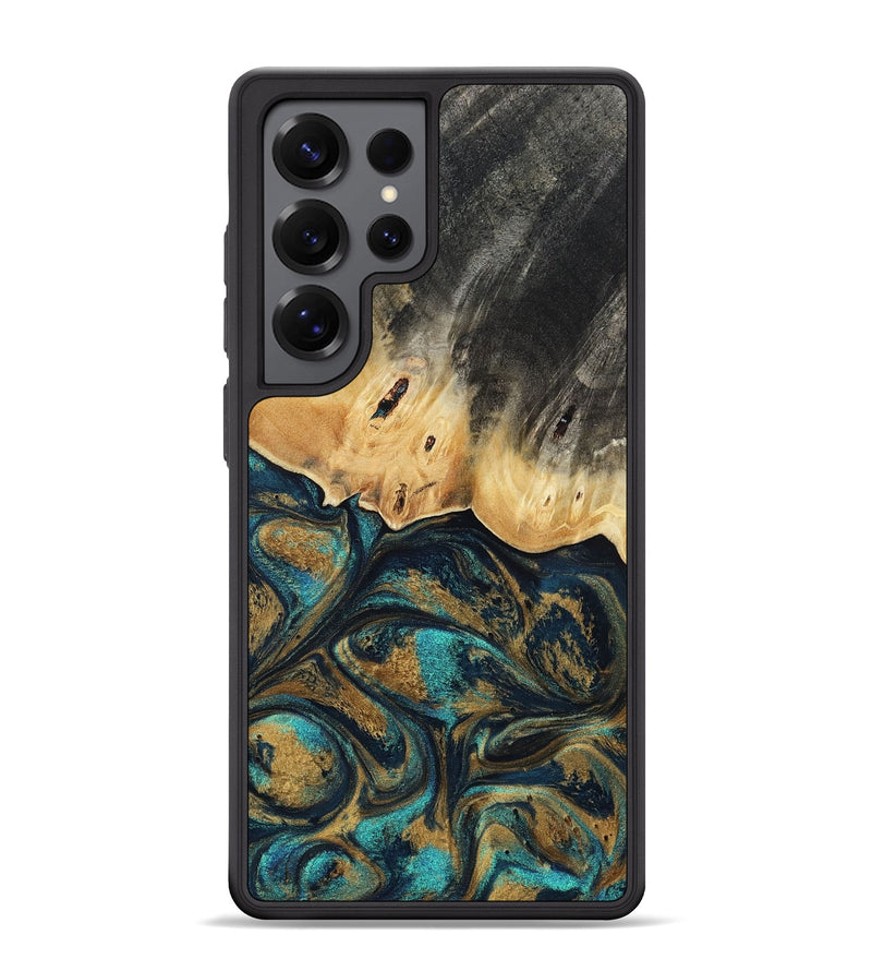 Galaxy S25 Ultra Wood Phone Case - Agnes (Teal & Gold, 819175)