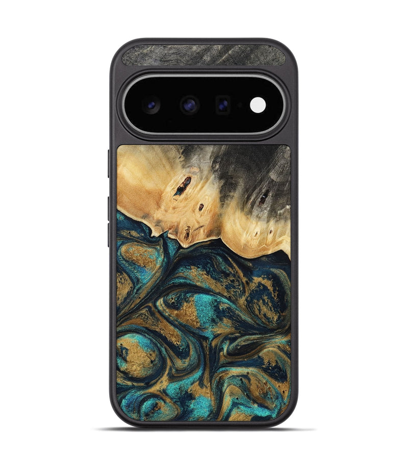 Pixel 11 Wood Phone Case - Agnes (Teal & Gold, 819175)
