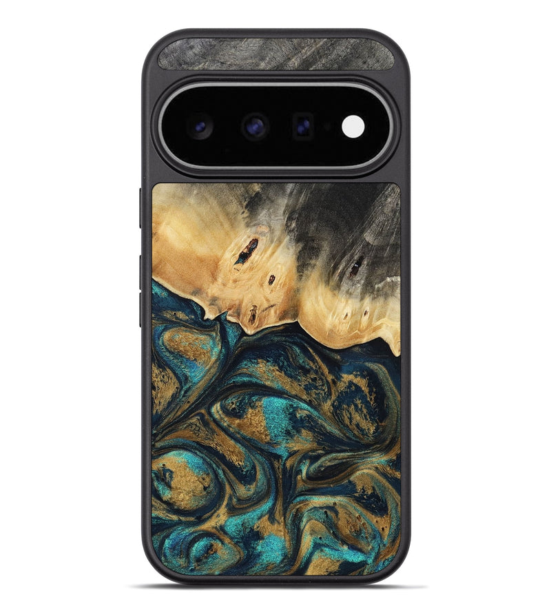 Pixel 11 Pro XL Wood Phone Case - Agnes (Teal & Gold, 819175)