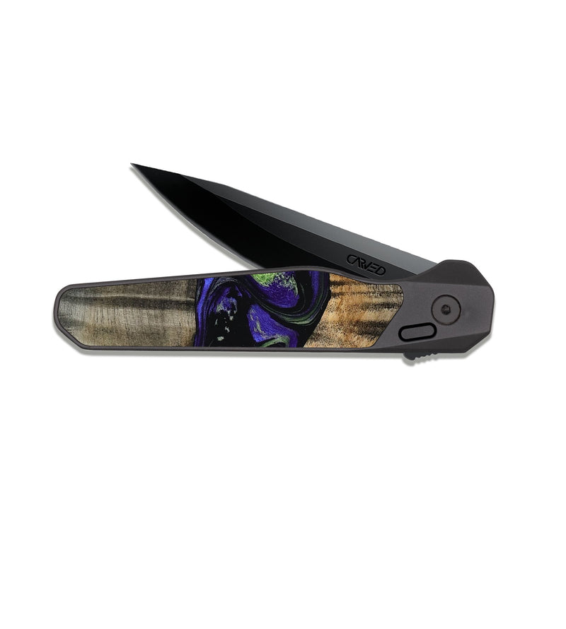 EDC Dark Slate Wood Pocket Knife - Ansley (Purple, 819179)