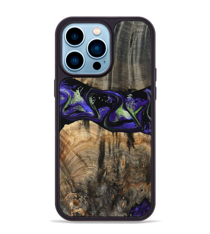 iPhone 14 Pro Max Wood Phone Case - Ansley (Purple, 819179)