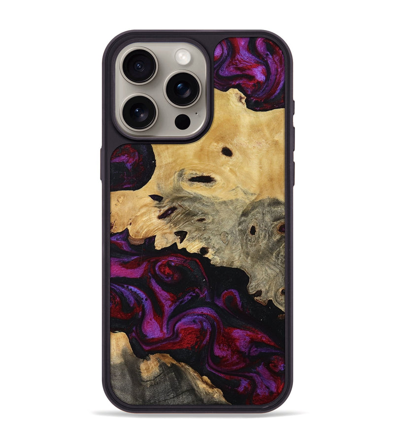 iPhone 15 Pro Max Wood Phone Case - Jasiah (Purple, 819185)