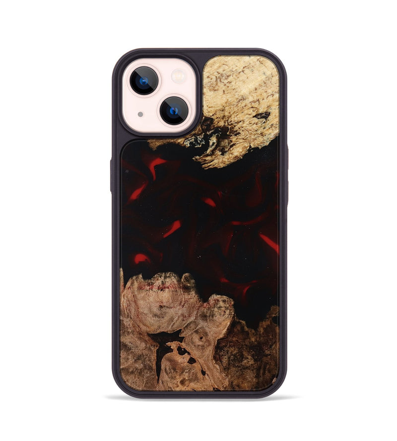 iPhone 14 Wood Phone Case - Jasmin (Red, 819186)