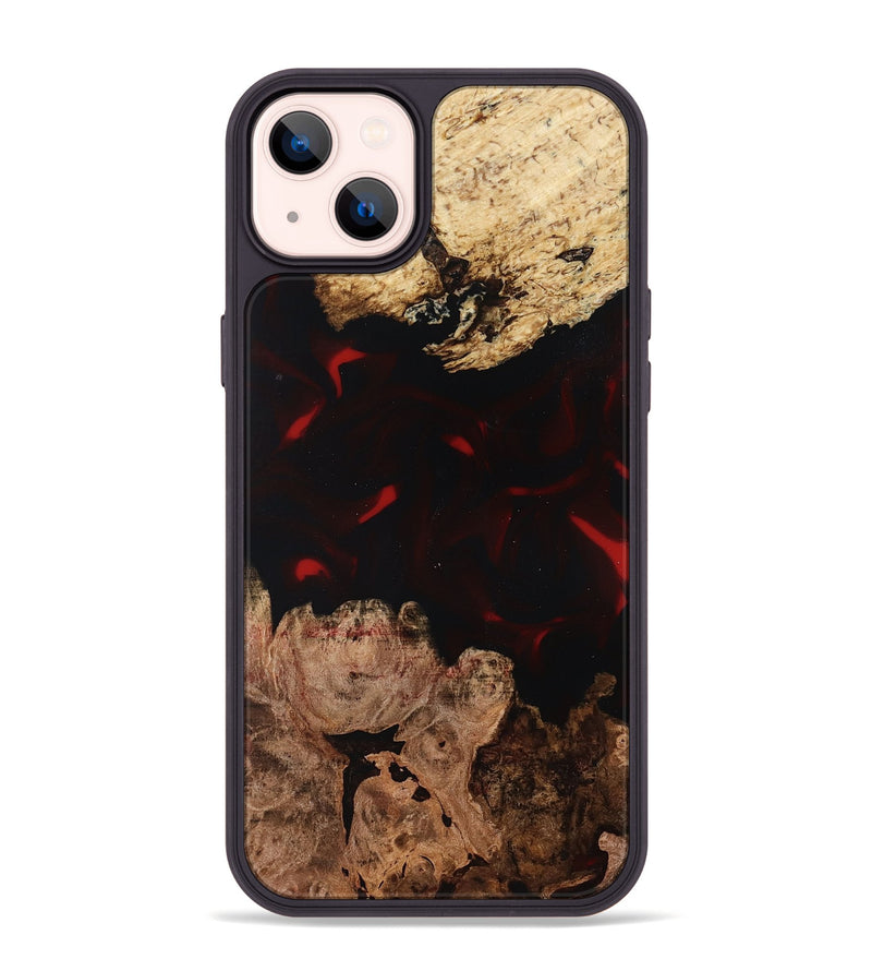 iPhone 14 Plus Wood Phone Case - Jasmin (Red, 819186)