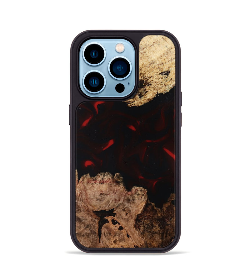 iPhone 14 Pro Wood Phone Case - Jasmin (Red, 819186)