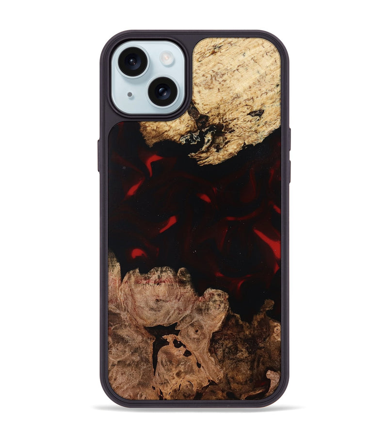 iPhone 15 Plus Wood Phone Case - Jasmin (Red, 819186)