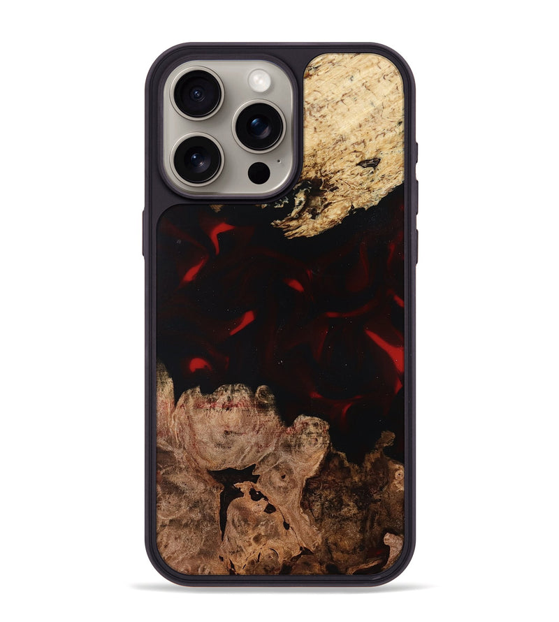 iPhone 15 Pro Max Wood Phone Case - Jasmin (Red, 819186)