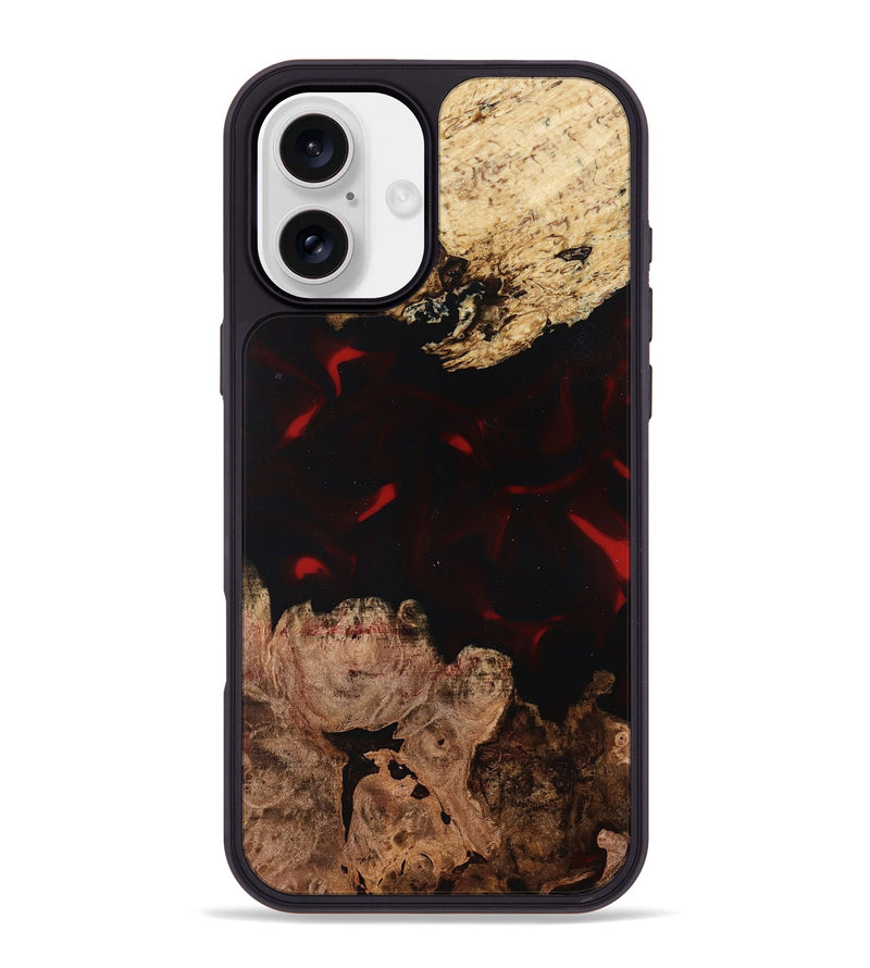 iPhone 16 Plus Wood Phone Case - Jasmin (Red, 819186)