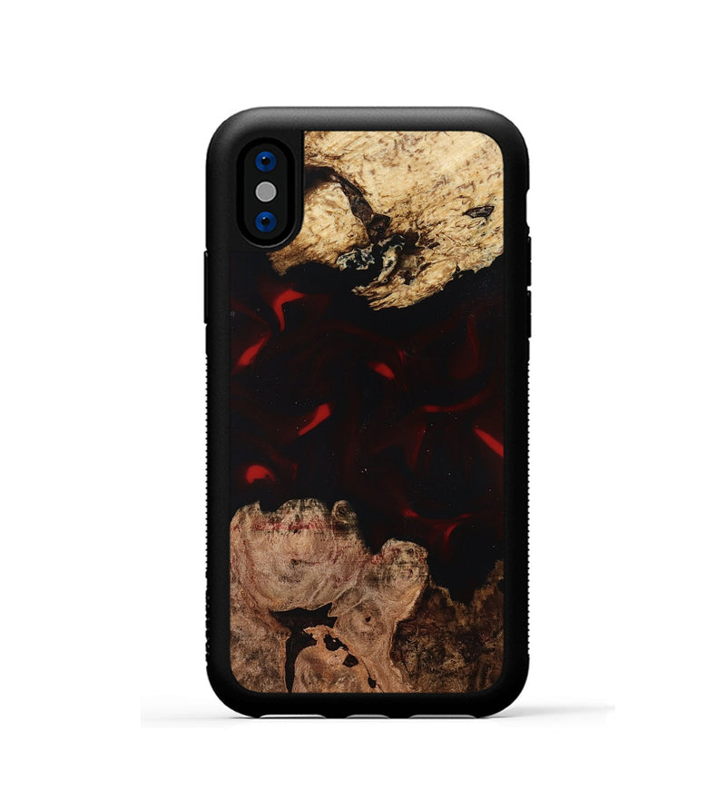 iPhone Xs Wood Phone Case - Jasmin (Red, 819186)