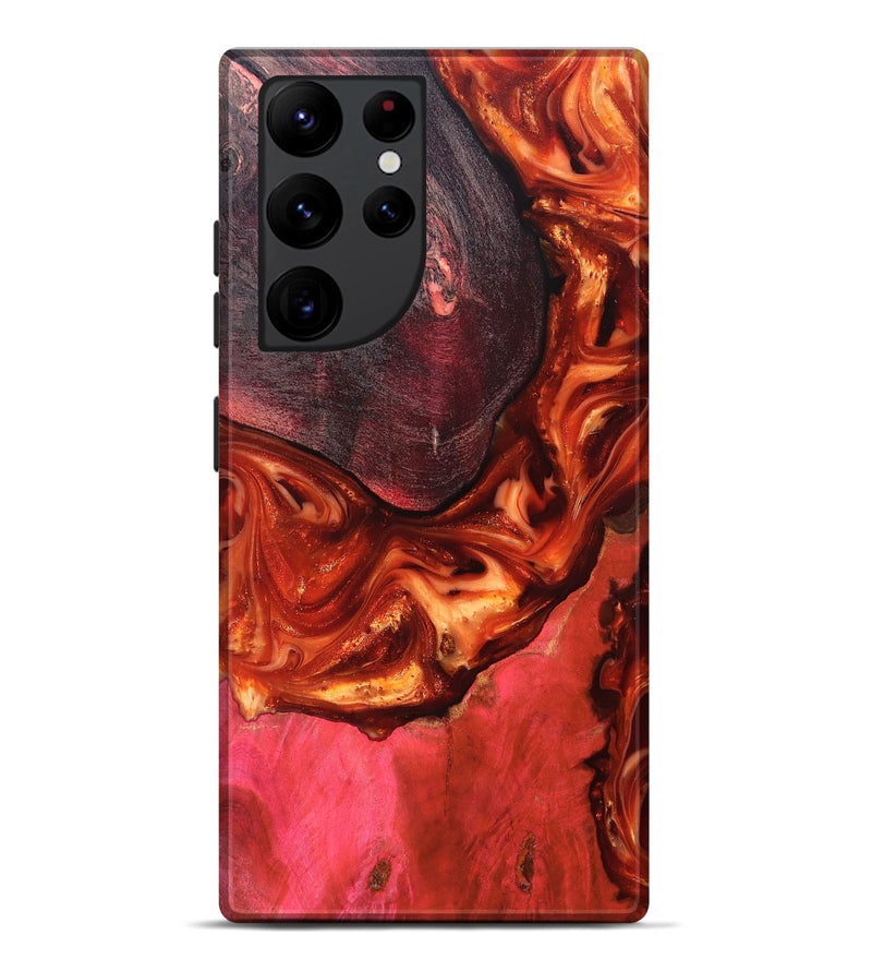 Galaxy S22 Ultra Wood Live Edge Phone Case - Dasia (Red, 819223)