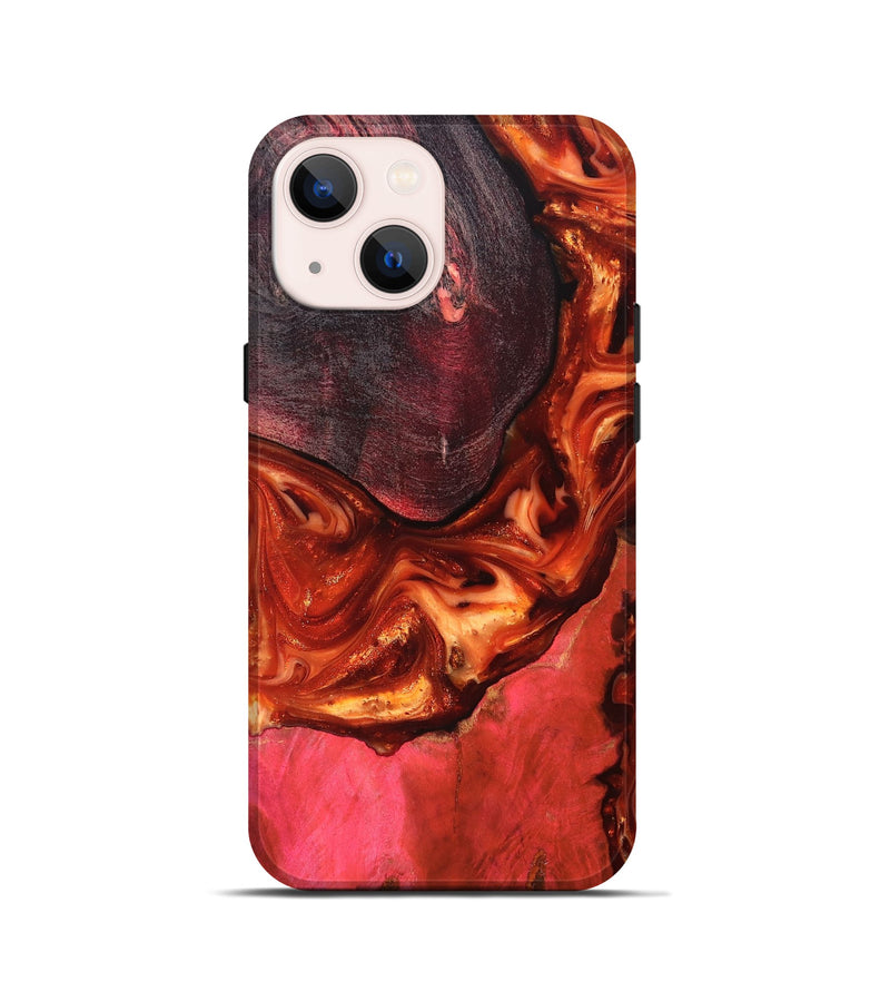iPhone 13 mini Wood Live Edge Phone Case - Dasia (Red, 819223)
