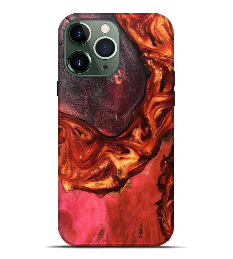 iPhone 13 Pro Max Wood Live Edge Phone Case - Dasia (Red, 819223)