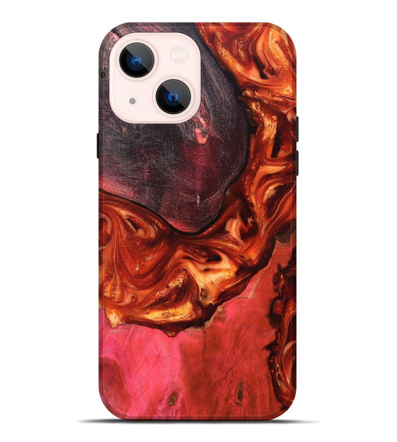 iPhone 14 Plus Wood Live Edge Phone Case - Dasia (Red, 819223)