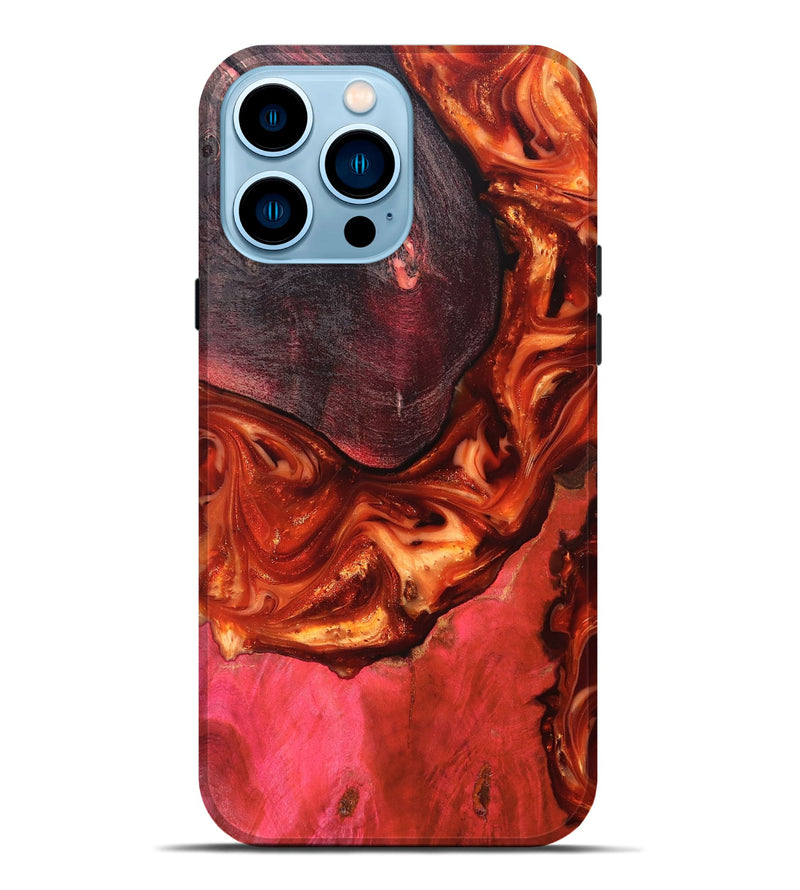 iPhone 14 Pro Max Wood Live Edge Phone Case - Dasia (Red, 819223)
