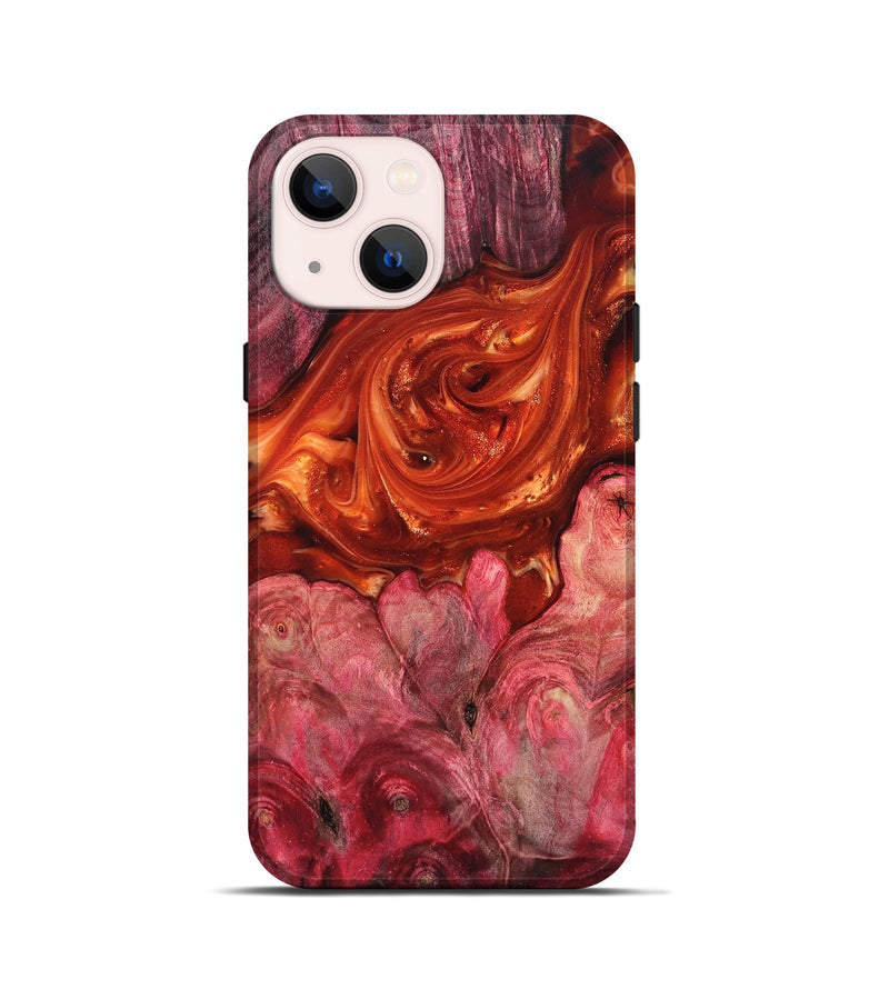 iPhone 13 mini Wood Live Edge Phone Case - Ivan (Red, 819225)