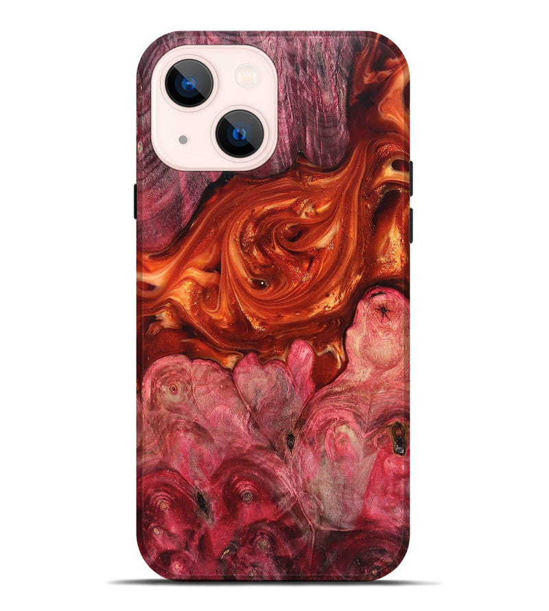 iPhone 14 Plus Wood Live Edge Phone Case - Ivan (Red, 819225)